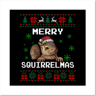 Squirrel Lover Christmas Gifts Xmas Christmas Sweater Posters and Art